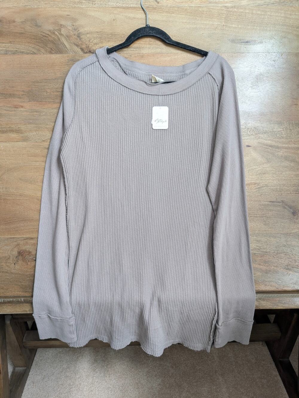 We The Free Oversized Sweater Womens Size XL Gray Knit Long Sleeve Pullover